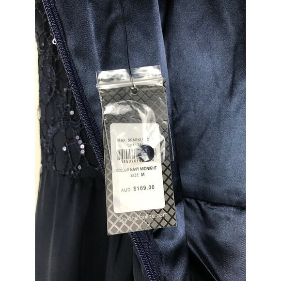 City Chic Maxi Sparkle Love in Midnight Size M/18 - Picture 10 of 10